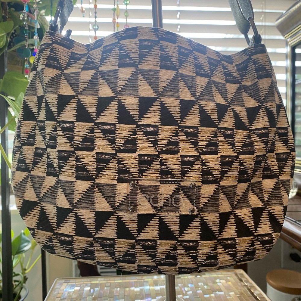 Echo Black /Cream Geometric Pattern Bag Lined In … - image 2